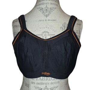 Sculptresse Non Padded Black Sports Bra Style 9441 Size 40D NWT